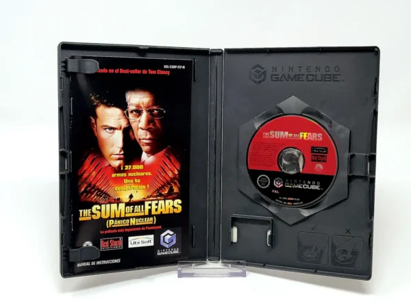 Interior del juego The Sum of All Fears (Pánico Nuclear) (ESP) para Nintendo GameCube con disco y manual