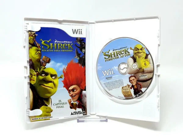 Interior del juego Shrek Felices para siempre (ESP) para Nintendo Wii con disco y manual