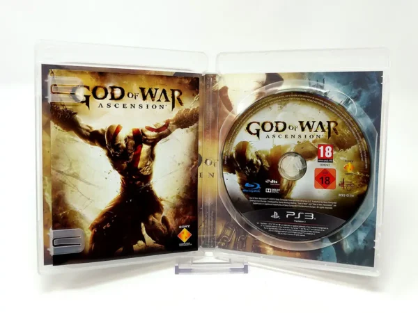 Interior del juego God of War: Ascension (ESP) para PlayStation 3 con disco y manual