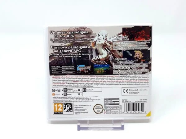 Parte trasera de Bravely Default (ESP) para Nintendo 3DS, edición PAL España