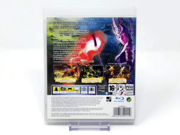 Parte trasera de Sacred 2: Fallen Angel (ESP) para PlayStation 3, edición PAL España