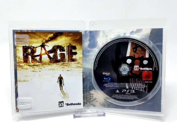 Interior del juego Rage (ESP) para PlayStation 3 con disco y manual