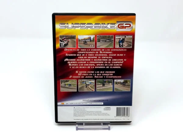 Parte trasera de Superbike GP (ESP) para PlayStation 2, edición PAL España