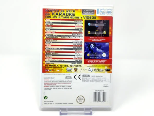 Parte trasera de Disney Sing It: Pop Hits (ESP) para Nintendo Wii, edición PAL España