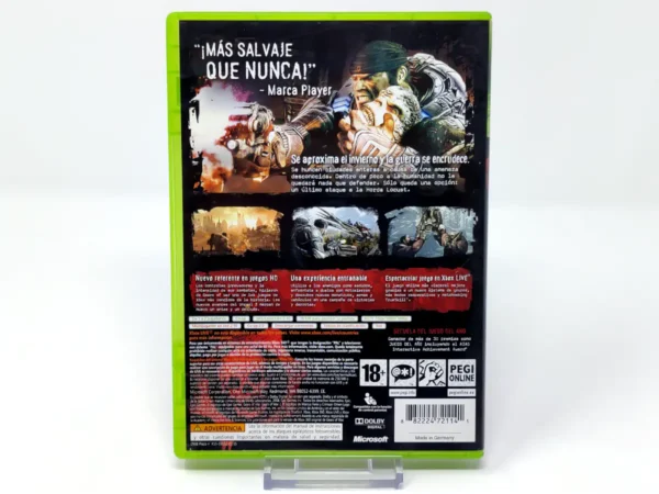 Parte trasera de Gears of War 2 (ESP) para XBOX 360, edición PAL España