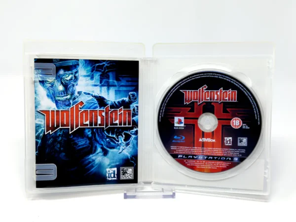 Interior del juego Wolfenstein (ESP) para PlayStation 3 con disco y manual