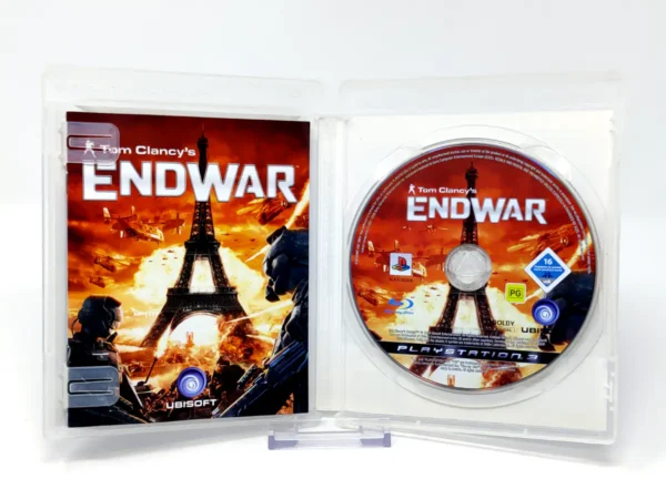 Interior del juego Tom Clancy's EndWar (ESP) para PlayStation 3 con disco y manual