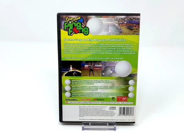 Parte trasera de SpinDrive Ping Pong (ESP) para PlayStation 2, edición PAL España