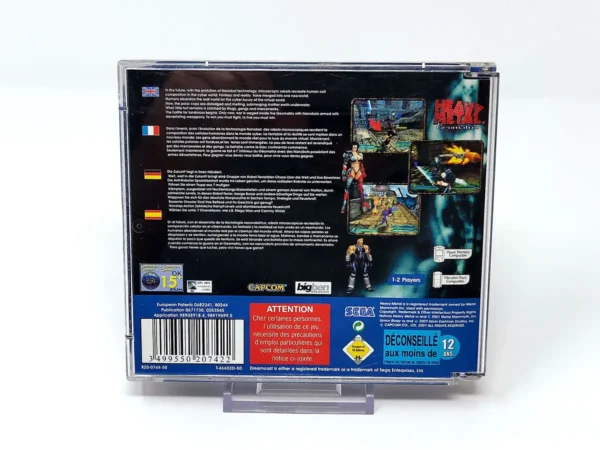Parte trasera de Heavy Metal: Geomatrix (ESP) para Sega Dreamcast, edición PAL España