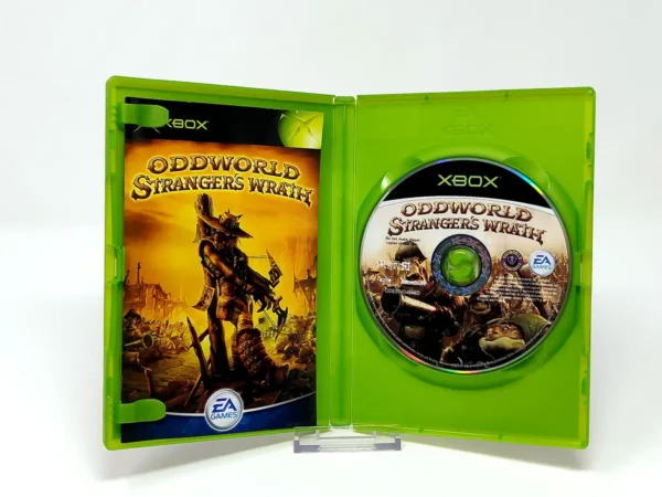 Interior del juego Oddworld: Stranger's Wrath (ITA) para XBOX con disco y manual