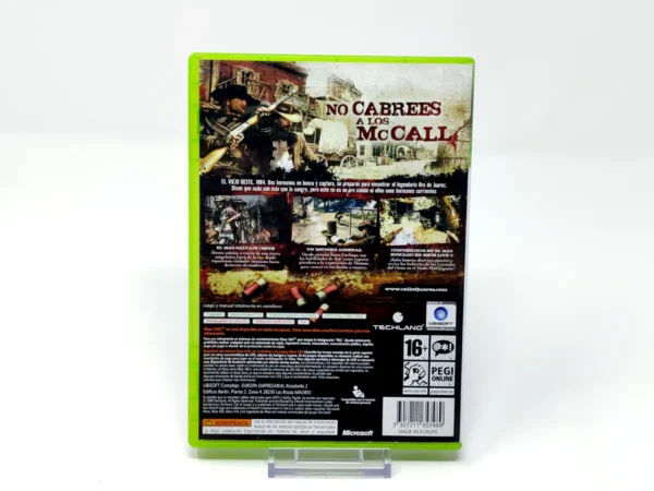 Parte trasera de Call of Juarez: Bound in Blood (ESP) para XBOX 360, edición PAL España