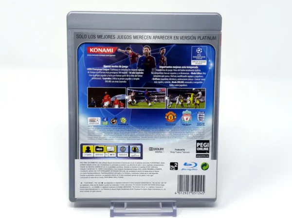 Parte trasera de PES 2009: Pro Evolution Soccer (ESP) (Platinum) para PlayStation 3, edición PAL España