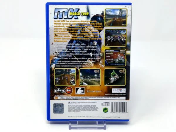 Parte trasera de MX World Tour (ESP) para PlayStation 2, edición PAL España