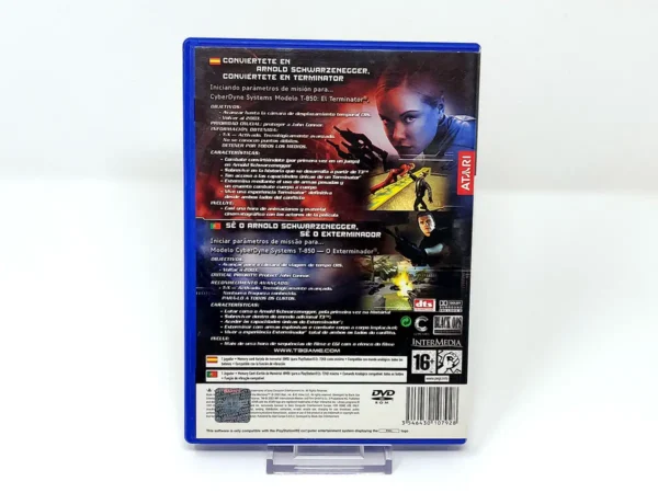 Parte trasera de Terminator 3: Rise of the Machines (ESP) para PlayStation 2, edición PAL España