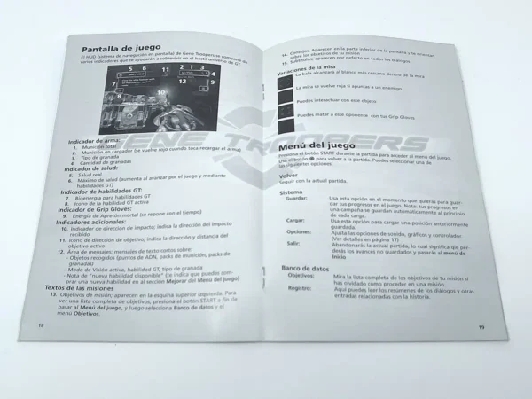 Interior del juego Gene Troopers (ESP) (Rebajado) para PlayStation 2 con disco y manual