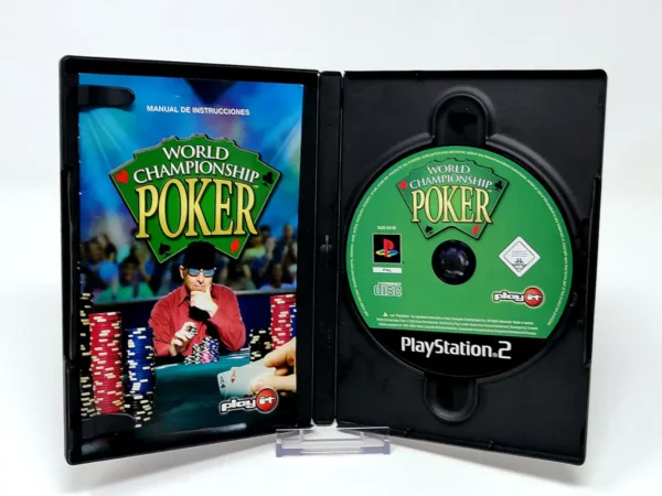 Interior del juego World Championship Poker (ESP) para PlayStation 2 con disco y manual
