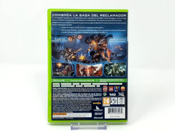 Parte trasera de Halo 4 (ESP) para XBOX 360, edición PAL España
