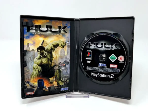 Interior del juego The Incredible Hulk (UK) para PlayStation 2 con disco y manual