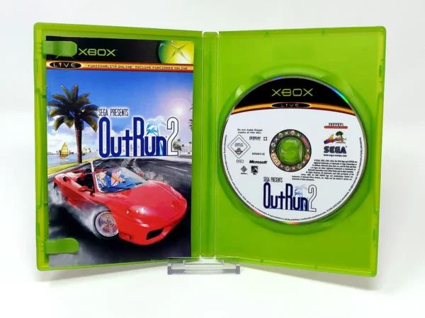 Interior del juego OutRun 2 (ESP) para XBOX con disco y manual