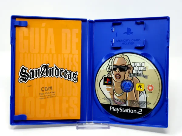 Interior del juego Grand Theft Auto: San Andreas (ESP) (Rebajado) para PlayStation 2 con disco y manual