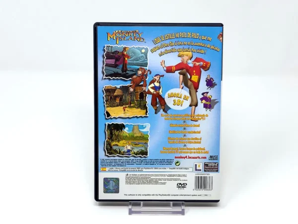 Parte trasera de La Fuga de Monkey Island (ESP) para PlayStation 2, edición PAL España