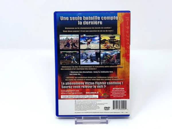 Parte trasera de Virtua Fighter 4 (FRA) para PlayStation 2, edición PAL Francia