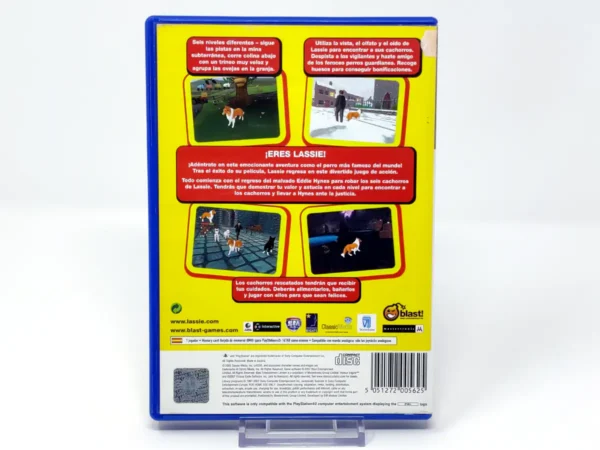 Parte trasera de Lassie (ESP) para PlayStation 2, edición PAL España