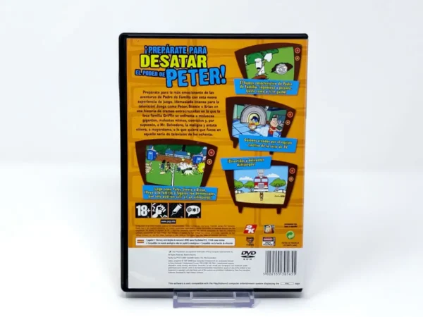 Parte trasera de Padre de Familia: El Videojuego (ESP) (Rebajado) para PlayStation 2, edición PAL España