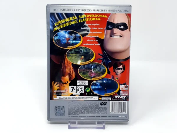 Parte trasera de Disney/Pixar Los Increíbles (ESP) (Platinum) (v2) para PlayStation 2, edición PAL España