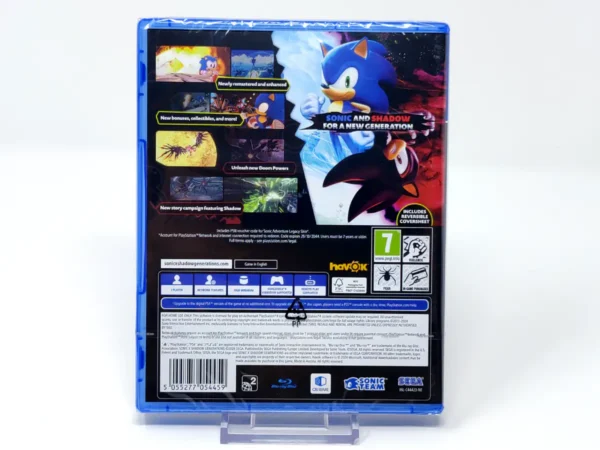 Parte trasera de Sonic X Shadow Generations (Day One Edition) (UK) (Precintado) para PlayStation 4, edición PAL UK