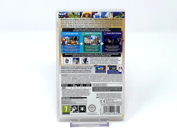 Parte trasera de Super Mario 3D All-Stars (ESP) para Nintendo Switch, edición PAL España
