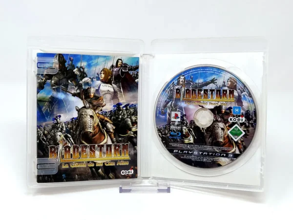 Interior del juego Bladestorm: La Guerra de los Cien Años (ESP) para PlayStation 3 con disco y manual
