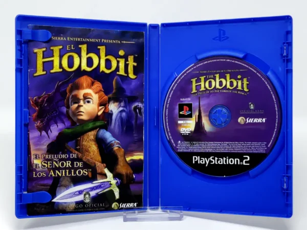 Interior del juego El Hobbit (ESP) para PlayStation 2 con disco y manual