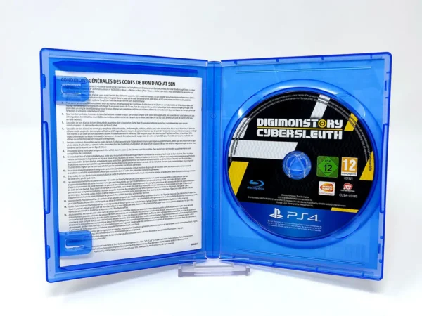 Interior del juego Digimon Story: Cyber Sleuth (UK) para PlayStation 4 con disco y manual