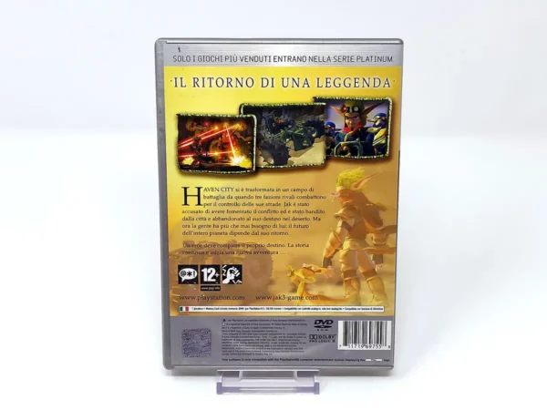 Parte trasera de Jak 3 (ITA) (Platinum) (Rebajado) para PlayStation 2, edición PAL Italia