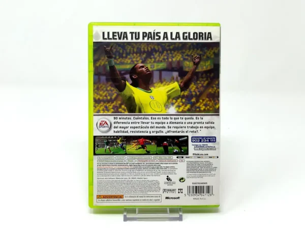 Parte trasera de FIFA 06: Rumbo a la Copa Mundial de la FIFA (ESP) para XBOX 360, edición PAL España