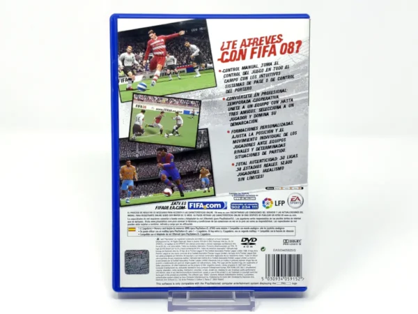 Parte trasera de FIFA 08 (ESP) para PlayStation 2, edición PAL España