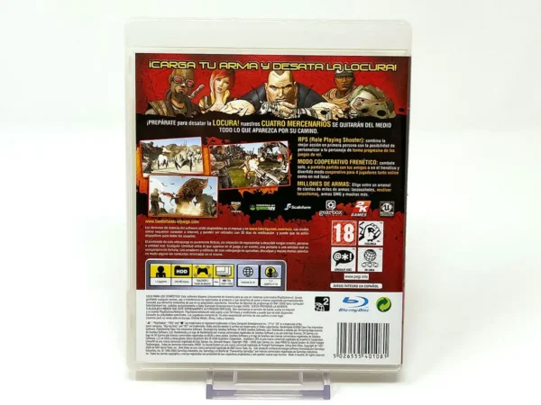 Parte trasera de Borderlands (ESP) para PlayStation 3, edición PAL España