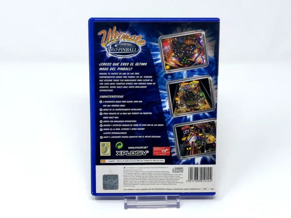 Parte trasera de Ultimate Pro Pinball (ESP) para PlayStation 2, edición PAL España