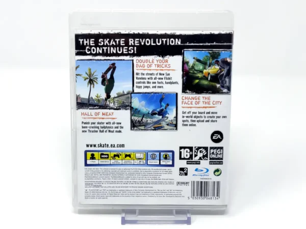 Parte trasera de Skate 2 (UK) para PlayStation 3, edición PAL UK