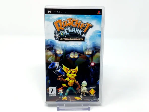Portada de Ratchet & Clank: El Tamaño Importa (ESP) para PSP, edición PAL España, de segunda mano