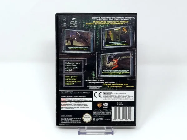 Parte trasera de Enter the Matrix (ESP) (Rebajado) para Nintendo GameCube, edición PAL España