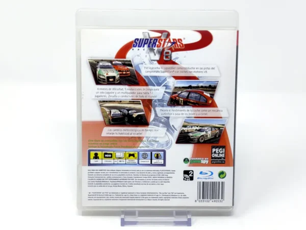 Parte trasera de Superstars V8 Racing (ESP) para PlayStation 3, edición PAL España
