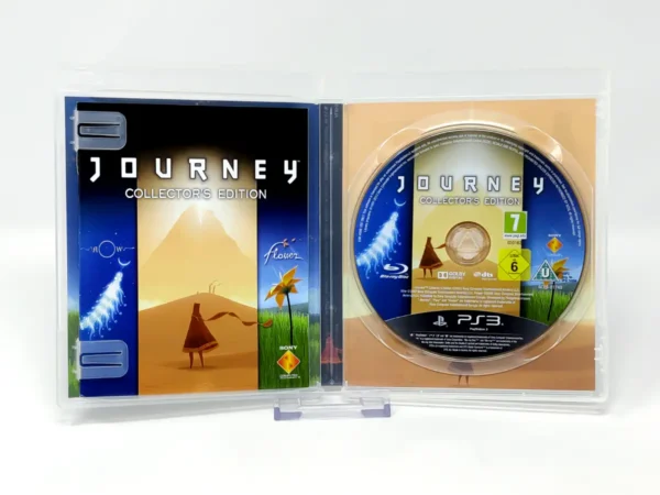 Interior del juego Journey Collector's Edition (ESP) para PlayStation 3 con disco y manual