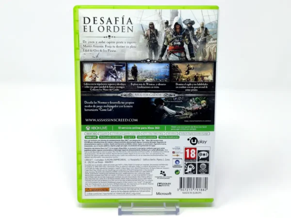 Parte trasera de Assassin's Creed IV: Black Flag (ESP) (Classics) (Rebajado) para XBOX 360, edición PAL España