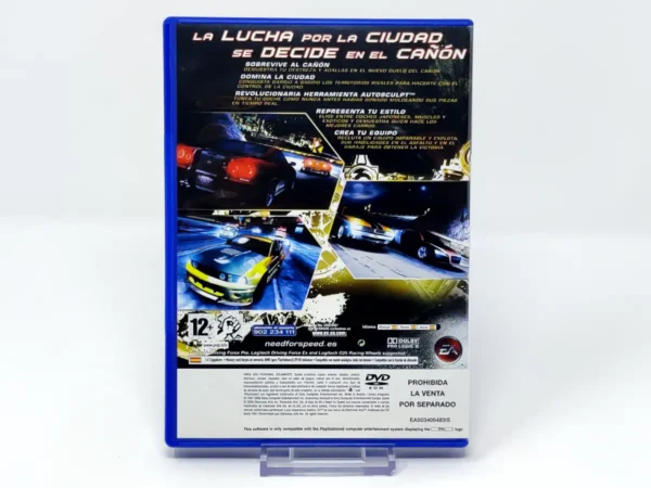 Parte trasera de Need for Speed: Carbono (ESP) (v2) para PlayStation 2, edición PAL España