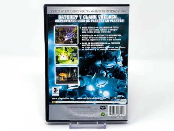 Parte trasera de Ratchet & Clank 2: Totalmente a Tope (ESP) (Platinum) (Rebajado) para PlayStation 2, edición PAL España