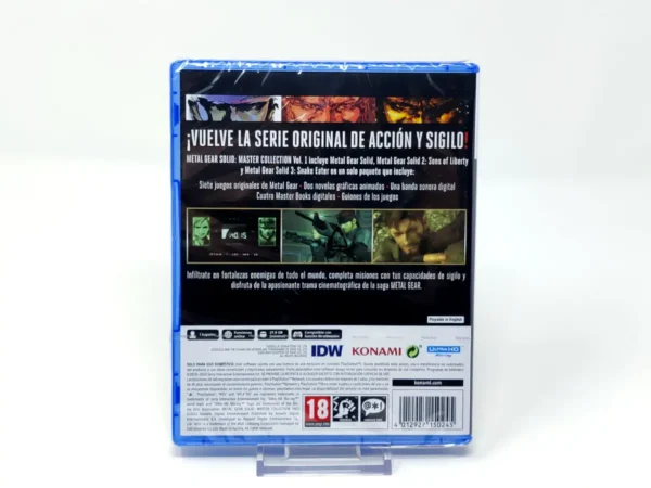 Parte trasera de Metal Gear Solid: Master Collection Vol.1 (ESP) (Precintado) para PlayStation 5, edición PAL España