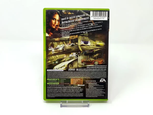 Parte trasera de Need for Speed: Most Wanted (HOL) para XBOX, edición PAL Holanda