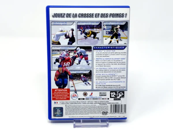 Parte trasera de NHL 2004 (FRA) para PlayStation 2, edición PAL Francia
